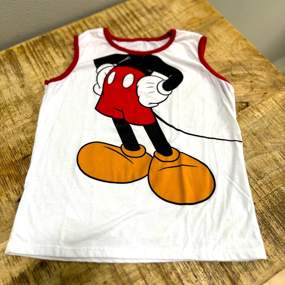 Disney White and Red Mickey Mouse Tank Top